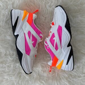 Nike M2K Tekno Womens Shoes White-Laser Fuchsia Hyper Crimson, size 6